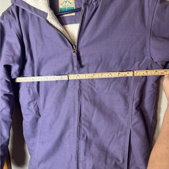 Sherpa Purple Lined Hooded Jacket Kids L Zip Up Barn Winter Coat Blue Mountain - Picture 9 of 16